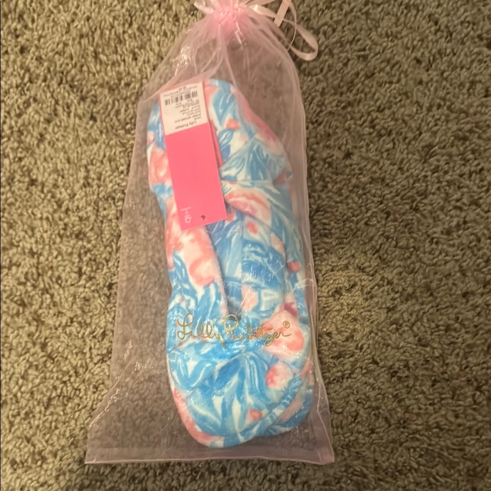 Lilly Pulitzer Blue and Pink Slippers